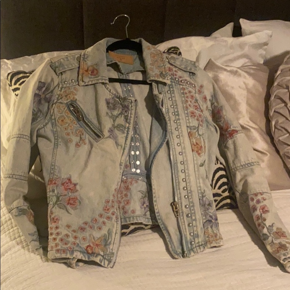 Blank NYC denim embroidered jacket.